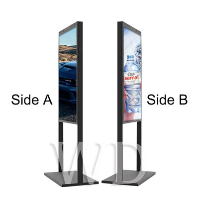 ² ajustable de la longitud los 2500cd/M del soporte del piso que hace publicidad de las pantallas duales de la exhibición del quiosco