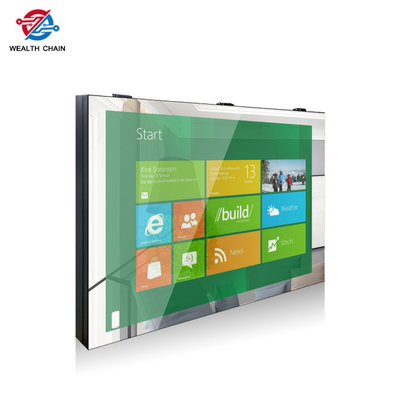 La señalización semi al aire libre Smart del LCD Digital duplica el vidrio T/R 50%/50% LCD exhibe la pantalla táctil capacitiva