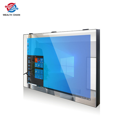 El espejo mágico que toca el soporte de la pared de la pantalla LCD exhibe brillo impermeable de T/R 30/70 alto