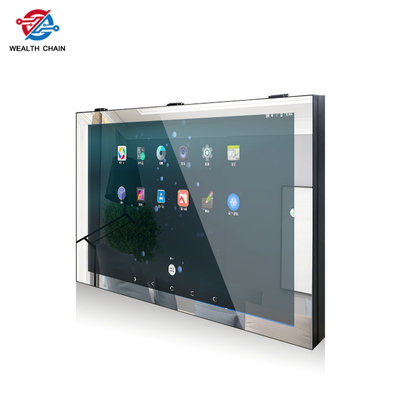 Pared-soporte señalización al aire libre Smart TV del LCD Digital del espejo de la transmitencia del 30%/del 50%
