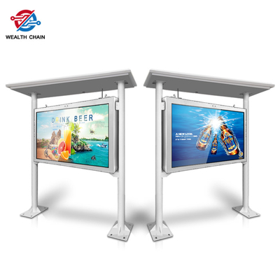 señalización al aire libre de la exhibición del LCD de la alta poste instalación de los 8ft pantalla de 75 pulgadas