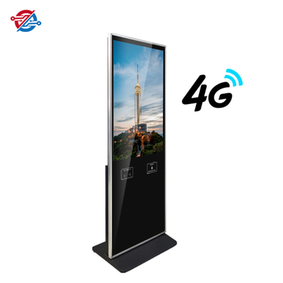 piso de la conexión de red 4G que coloca el LCD que hace publicidad de la exhibición para el anuncio publicitario 43 pulgadas
