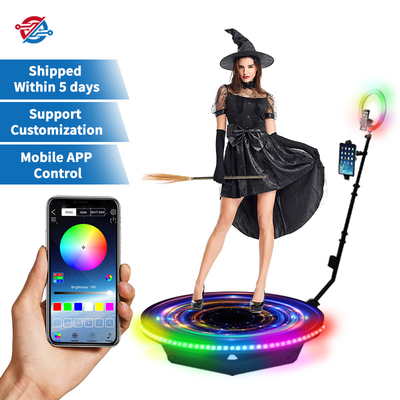 Automático Spin 360 Photo Booth Fill Light Machine Cámara Ipad Selfie Video Accesorios gratis
