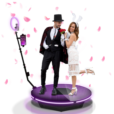 Máquina de cristal giratoria de la operación inteligente del banquete de boda de Selfie de la cabina de la foto 360 versátiles