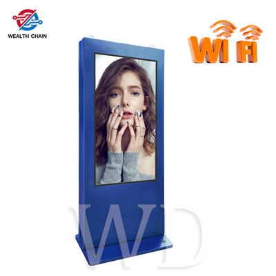 Brillo ajustable de la pantalla de WIFI 2.4G Bluetooth 5,0 al aire libre del tótem de la señalización del LCD Digital de los azules marinos
